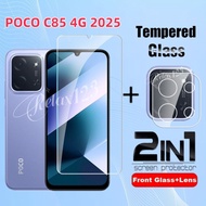 2IN1 For POCO C85 4G 2025 Full Screen Protector Tempered Glass For Xiaomi Poco C85 PocoC85 Poco C85 