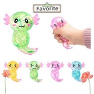 FAVORITEGOODS Squishy Stress Glitter, Sugar Filled Glitter Axolotl Squishy Toys, Cute Cute Shape Soo