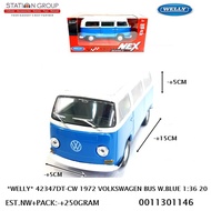 WELLY 42347DT-CW 1972 VOLKSWAGEN BUS WHITE BLUE 1-36 20 DIECAST