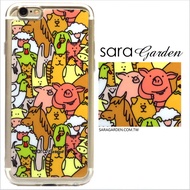 【Sara Garden】客製化 軟殼 蘋果 iphone7plus iphone8plus i7+ i8+ 手機殼 保護套 全包邊 掛繩孔 動物排排坐