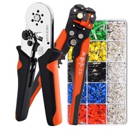 HSC8 6-6/6-4A Ferrule Crimping Tool Kit Multi Wire Stripper Pliers Set Self-Adjusting Cutter Crimper For Tube Terminal