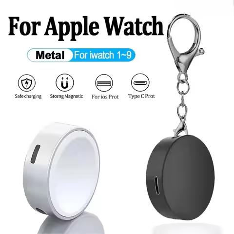 Portable Magnetic Watch Wireless Charger With keychain for Apple Watch 10 S9 8 7 6 5 4 Ultra2 SE Typ