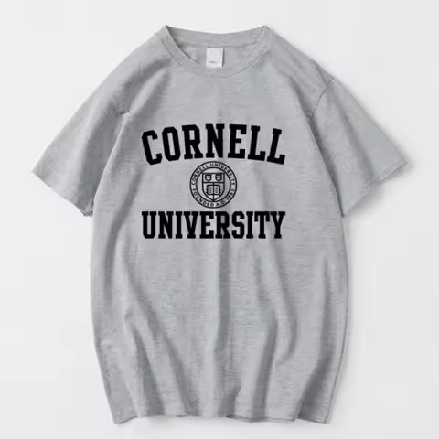 Cornell University Short-sleeved Cotton T-shirt Summer Men's and Women's Youth Cultural Commemorativ