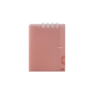 【KING JIM】COMPACK 可對折活頁筆記本 透明 粉紅色 B5 (9955TY-PK)