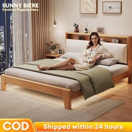 Solid Wood Bed Frame With Soft Bag Wooden Bed Frame Single/Queen/King Bed Frame Bedroom Furniture Be