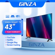 GINZA GINZA Smart TV 43 Inches FHD LED TV Android TV Flat Screen Smart TV