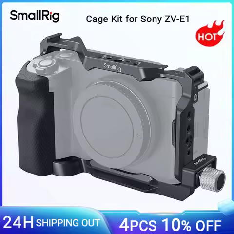 SmallRig ZV-E1 Cage Kit with Silicone Grip & Cable Clamp for Case for Sony ZV-E1 w Quick Release Pla