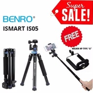 Benro ismart IS05 Travel Camera Tripod Free Mobile Phone Holder Monopod