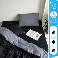 GONI CHILL duvet cover set in Dark Gray - Elastic bed sheets 4-25cm high, sizes 1m, 1m2, 1m4, 1m6, 1