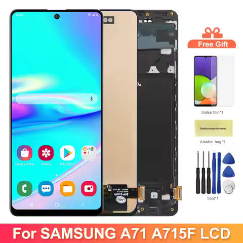 Display Screen for Samsung Galaxy A71 A715 A715F LCD Display Digital Touch Screen with Frame for Sam
