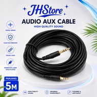Black Aux Cable 3.5mm to 3.5mm 1 to 1 150CM / 500CM Audio Jack Cable 1.5M / 5M