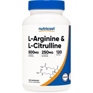 Nutricost L-Arginine L-Citrulline Complex 750mg, 120 Capsules - Non-GMO