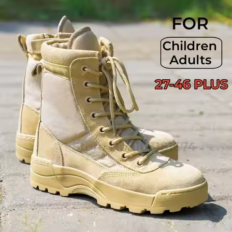 27-36 Size Children Hunting Outdoor Boots Kids Summer Camp Training Boots Ultra Light Breathable Hik