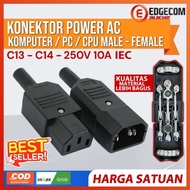 Computer Power Plug Connector AC Cable Plug IEC C14 Male / C13 Female