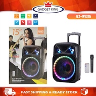 15inch Trolley Subwoofer Professional outdoor Audio with Wireless Mic PA Speaker Gz-W1315 Trolley Speaker Karaoke Speake