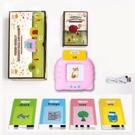 Marslako - 兒童益智插卡遊戲學習機 全英語啟蒙音頻理解單詞插卡機 - 粉色[平行進口]
