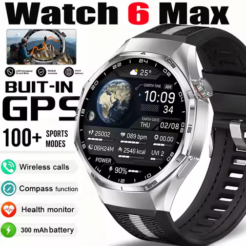 2026 New Watch 6 GT Series Smart Watch Men AMOLED Screen Heart Rate Health Monitoring Bluetooth Call