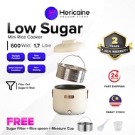 Hericaine Multifunctional Desugar Rice Cooker 1.7L Smart Electric Desugar Rice Cooker Nasi kukus kur