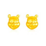 SK Jewellery Disney Face of Pooh 999 Pure Gold Earrings