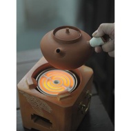 潮人茶事 紅泥電絲茶爐電熱絲煮茶爐工夫茶電炭爐砂銚爐絲電陶爐