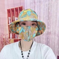 Trendy Dust Mask Hat Outdoor Anti-uv Sunscreen Hat Protect Neck Unisex Fisherman Hat Tea Picking Cap With Mask