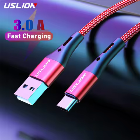 USLION 3A USB Type C Cable Type C Fast Charging Wire For Samsung Xiaomi Huawei Mobile Phone USB C Ch