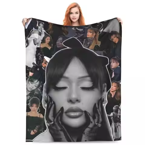 Custom A-Ayliva Cool Singer Blanket Soft Fleece Spring Warm Flannel Star Rapper Throw Blankets for S