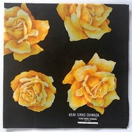 49 AV Junko Shimada Vintage Handkerchief Yellow Roses 18 x 18 inches