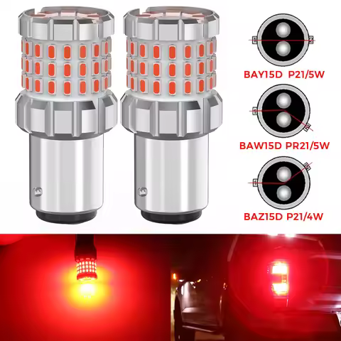BMTxms 2Pcs 1157 BAY15D P21/5W P21 5W BAW15D PR21 5W BAZ15D P21 4W LED Car Moto Brake Stop Lights Ta