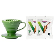 【送濾紙2包】HARIO V60深蕨綠01彩虹磁石濾杯/VDC-01-DG-EX