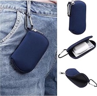 Ranyi Earbud Case, Waterproof Elastic Zipper Carrying Earphone Case with Carabiner Compatible for Wi