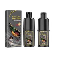 2PCS Gray Hair Dye Shampoo, 3 in 1 Long Lasting Natural Ingredients 2 Packs Hair Dye Shampoo for Wom