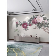wall paper wall paper sticker Mural 3d Three-Dimensional Peony Flower Bird TV Background Wall Wallpa