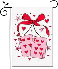 Heyfary Valentine's Day 6 7 Meme Garden Flag Funny Casino Red Love Hearts and Bows Romantic Party De