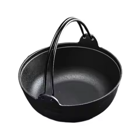 Sukiyaki Pot Home Use Cast Iron Japanese Design for Braising Outdoor Stews