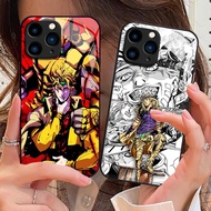 JoJo's Bizarre Tempered Glass Phone Case For Iphone 11 12 Mini 13 14 Plus 15 16 Pro Max Cover