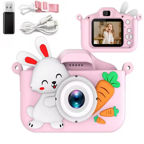 Kids Camera Digital Dual Camera HD 1080P Video Camera Toys Mini Cam Color Display Children Birthday 