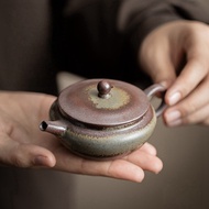 Tea Pot 100ML Old Rock Mud Flat Teapot Chinese Retro Ceramic Tea Brewing Tea Pot Ball Hole Filter Te