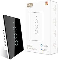 MOES ZigBee Smart Touch Wall Light Switch,Requires Tuya ZigBee Hub,No Neutral Wire/N+L Wiring,No Cap