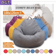 DGT bean bag S/M/L bean bag sofa Stylish Bedroom Furniture Solid Color Single Bean Bag Lazy Sofa Cover DIY Filled Inside
