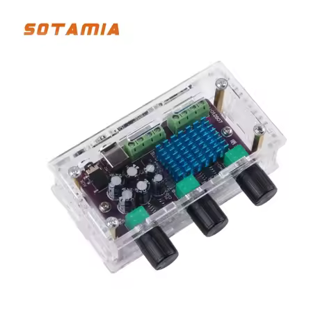 SOTAMIA 2.1 Amplifier Class D Digital Amplifier 2x30W+60W Subwoofer Power Amplifier Tone Control Sma