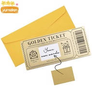 YUMEIREN Golden Ticket Scratch- Card,  Raffle Gift Concert Ticket,  Party Favor with Envelope Scratc
