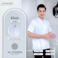Baju Muslim Pria Koko Premium Lengan Pendek Al Hakim Khoir Putih