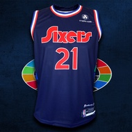 เสื้อบาส เสื้อบาสเกตบอล NBA ทีม Philadelphia 76ers เสื้อทีม ฟิลาเดลเฟีย 76เซอร์ส #BK0108 รุ่น City  Joel Embiid#21ไซส์ S-5XL