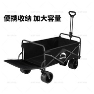 Collapsible Folding Wagon Cart, Large Capacity Camping Wagon, Heavy Duty Utility Wagon Cart