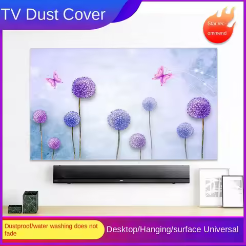 Simple TV Dust Cover Cloth Fabric Household 42 55 58 80 Inch Hanging Curved Screen Blocking Covers