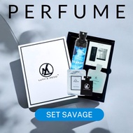 LUTH & MEDD - PERFUME SET SAVAGE | POCKET SPRAY EDP + BODY WASH + CAR PERFUME + PERFUME AIR FRESHENE