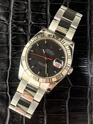 🌈🌈新返貨品🌈🌈原裝黑色面 淨錶🖤🐅爬山虎紅針❤️36mm 自動機芯🥰🥰👔Rolex Datejust 116264 連原裝勞力士實心板帶👔C1913（廣華街店）