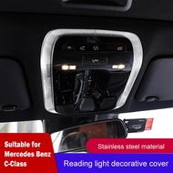 Stainless Steel Car Accessories Roof Front Reading Lamp Trim Cover For Mercedes Benz C GLC EQE Class