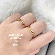 Cincin emas asli - cincin wave korean look emas 16k 700 - cincin emas
